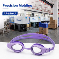 Lunettes de natation anti-buée avec monture en silicone, étanches, protection UV, réglables, unisexes, lentilles en PC, modèle AF-8704A