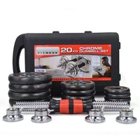 Ensemble d'haltères réglables peintes au four Dinuo 10-55 kg, combo barre de musculation chromée, équipement de fitness pour la maison