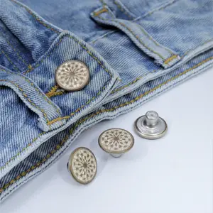 לוגו מותאם אישית באיכות גבוהה electroplate מעצב לחרוט פרטי מתכת כפתור ג 'ינס יצרנים