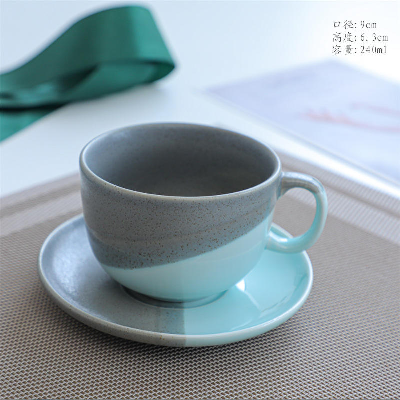 Small fresh cup and saucer - gray 240ml
