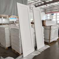 Porte intérieure en bois massif MDF à panneau unique, finition mate, prête à l'emploi, peinte en blanc, pour maison, style Shaker, vente en gros