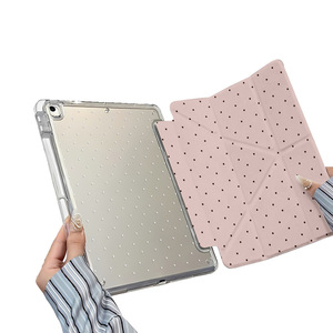 Étui pour tablette en acrylique à pois, plein écran, bord pliable, coque de protection complète pour iPad Pro 11 pouces 13 pouces - Product Image 5