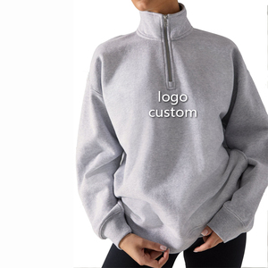 गर्म बिक्री महिलाओं की ऊन आधा ज़िप पल्लोवर स्वेटशर्ट महिलाओं को खाली ओवरसाइज की लंबी आस्तीन की शर्ट - Product Image 2