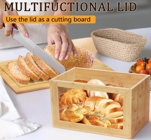 Bánh Mì lưu trữ <span class=keywords><strong>bin</strong></span> góc bánh mì thủ môn tre bánh mì lưu trữ container cho tự chế với cửa sổ trong suốt - Product Image 4
