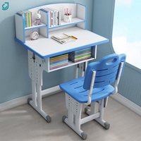 Ensemble bureau et chaise réglables en hauteur, design moderne, avec étagère, mobilier scolaire, table d'étude pour enfant