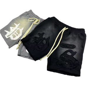 100% Cotton Nguyên Liệu Hem Cổ Điển Axit Rửa Bleach Quần <span class=keywords><strong>Short</strong></span> Pháp Terry Mồ Hôi Quần <span class=keywords><strong>Short</strong></span> De Hombre Quần Trống Thời Trang Phố Quần <span class=keywords><strong>Short</strong></span> Cho Nam Giới - Product Image 3