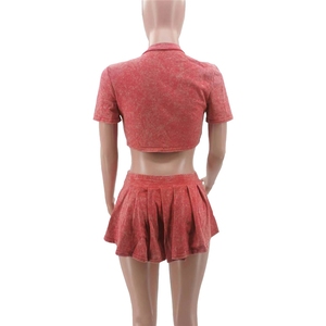 Conjunto de 2 Piezas de Moda 2026 para Mujer, Sexy, con Efecto Desgastado, Chaqueta y <span class=keywords><strong>Falda</strong></span> (con Pantalones de Seguridad Internos) - Product Image 3