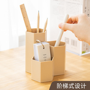 Hexagonal Pen Holder Plastic Storage Box Marker Organizer Large Capacity Desk Organizer For Office And Home Use - Product Image 3