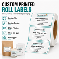 Étiquettes personnalisées pour emballages de bougies, papier couché mat, autocollants en rouleau pour sacs, boîtes et bocaux de bougies à la cire de soja