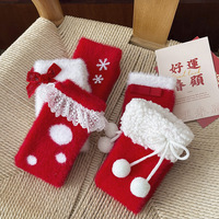 Chaussettes pour femmes en tricot épais et doux, couleur rouge, pour l'hiver, écologiques, idéales pour tous les jours, cadeau de Noël