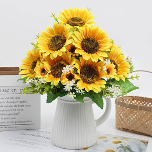 Steli di <span class=keywords><strong>Girasole</strong></span> Artificiali Real Touch, Fiori Finti Gialli Premium per Centrotavola Matrimoniali, Decorazioni di Lusso per Casa, Tavolo e Ufficio - Product Image 3