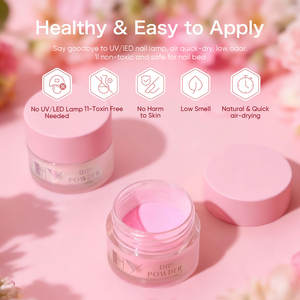 Hanyi OEM Premium Natural Vegan Dip Powder Set 24 Couleurs 18ml Séchage à l'air Faible odeur LED Cured Usage professionnel - Product Image 3