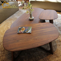 Table basse ovale en bois de cerisier pour salon, table basse moderne pour canapé en forme de L, vente chaude en Australie