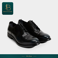 Chaussures Derby Formelles pour Hommes, Bout Rond, à Lacets, en Cuir Véritable, Solides, Printemps-Automne, Antidérapantes, Style Britannique Rétro, Décontractées pour le Quotidien