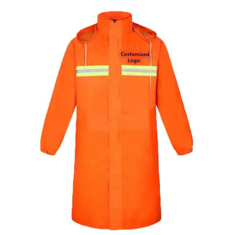 Hochwertiger Komfort-Regen anzug Hi Vis Reflektierende Sicherheits jacke Leichte wasserdichte Regen jacke mit Reiß verschluss vorne