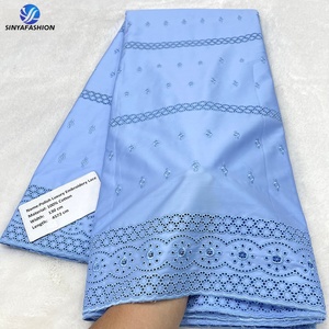 Sinya di alta qualità in cotone 100% tessuto di pizzo per gli uomini 5 iarde africano svizzero pizzo di lusso ricamo uomo pizzo - Product Image 3