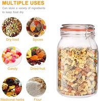 Bocal en verre à couvercle à clipser, bocal alimentaire de cuisine, bocal en verre hermétique vide, bocaux Mason carrés en verre 200ml 500ml 750ml 1500ml