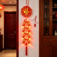 Guirlande lumineuse LED personnalisée avec logo, écologique, pour Noël, motif pétard, décoration suspendue Père Noël, pour mur, porte, fête de Noël