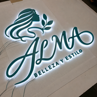 Enseigne lumineuse pour salon de coiffure : Lettres en aluminium rétroéclairées pour décoration murale