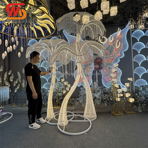 Fond <span class=keywords><strong>lumineux</strong></span> en forme de <span class=keywords><strong>parapluie</strong></span> lisse, chemin de <span class=keywords><strong>mariage</strong></span> en fer, lumières de chemin de <span class=keywords><strong>mariage</strong></span>, fleurs géantes à LED, toile de fond - Product Image 1