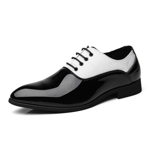 Logotipo personalizado hombres vestido Oxfords charol negro blanco charol Pu verano punta estrecha hombres boda fiesta Formal Zapatos de vestir - Product Image 6
