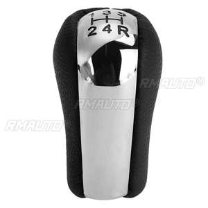 Poignée de levier de vitesses chromée à 5 vitesses en cuir PU pour Toyota AYGO Verso Corolla RAV4 Avensis Yaris - Product Image 2