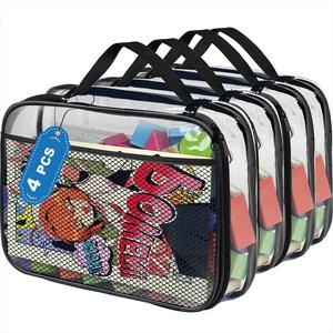 Sac de rangement pour jouets d'enfants en PVC personnalisé, avec organisation portable et étanche pour blocs de construction, fermeture éclair transparente pour le salon - Product Image 1