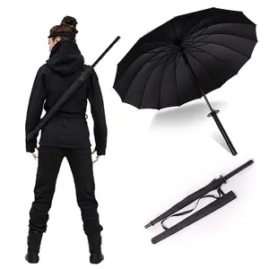 Import Straight Umbrella Straight Fancy Design Japanese Samurai Katana Small Sword Umbrella With Long Handle