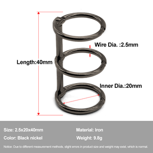 YIWANG Metal Plated Black Nickel A5 3 Ring Binder <b>Clip</b> Paper File Folder - Product Image 3