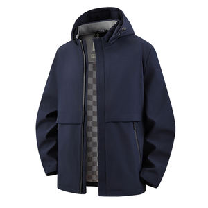 Chaqueta con Capucha para Hombre de Alta Calidad, Cómoda y a la Moda para Invierno, con Capucha Elástica para Primavera y Otoño, Informal para Hombres de Mediana Edad - Product Image 3