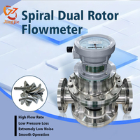 Medidor de Flujo de Aceite de Doble Rotor en Espiral LLT de 2'', 6.3MPa, Señal de 4-20mA, Conexión de Brida, Pantalla LCD, Acero Inoxidable, a Prueba de Explosiones, DN50