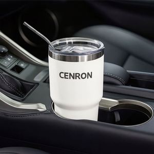 Gobelet isotherme en acier inoxydable avec logo personnalisé, 30 oz, revêtement poudré, isolation sous vide, paille, isolation thermique de 6 à 12 heures, portable - Product Image 3