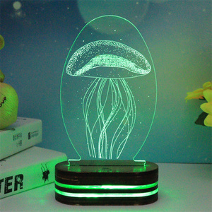 สัมผัสการควบคุม <span class=keywords><strong>Habby</strong></span> วันเกิดของขวัญ3D แสงภาพหลอดไฟ LED 7สีไฟกลางคืน - Product Image 5