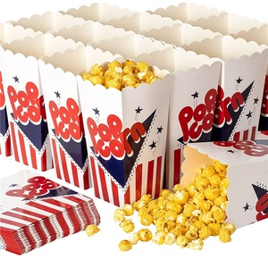 Cajas de contenedores de palomitas de maíz para cine, cajas con diseño de moda, rayas rojas, blancas y azules, <span class=keywords><strong>46</strong></span> Oz - Product Image 5
