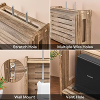Boîte de rangement murale de luxe en bois pour routeur Wi-Fi avec logo personnalisé, plateau Wi-Fi en bois