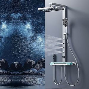 Grifo de Ducha Redondo y Cuadrado para Baño, Precio de Fábrica, Mezclador de Agua Fría y Caliente de Lujo, Juego de Ducha Inteligente con Pantalla Digital - Product Image 1