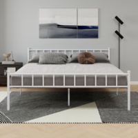 Tête et pied de lit en fer forgé de style européen, robustes, durables, épais, idéaux pour les chambres à coucher, les appartements, lit double en fer, maison T11