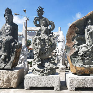 Statue de Kuan <span class=keywords><strong>Yin</strong></span> avec dragon sur mesure en gros, sculpture de <span class=keywords><strong>Quan</strong></span> <span class=keywords><strong>Yin</strong></span> en pierre naturelle, sculpture de jardin d'extérieur, garantie 1 an - Product Image 2