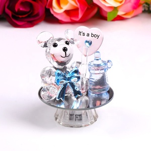 Petit ours en cristal avec Base lumineuse Led, Souvenirs de baptême pour garçon, idée de <span class=keywords><strong>cadeau</strong></span> - Product Image 5