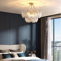 Lustre LED en verre moderne européen, hauteur réglable, structure en fer, blanc chaud, salon, salle à manger, chambre à coucher, garantie de 2 ans