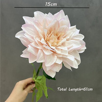 Nouvel arrivage de fleurs artificielles de Dahlia en latex avec une grande tête de 15cm de diamètre hydratant réaliste pour la décoration intérieure de Noël