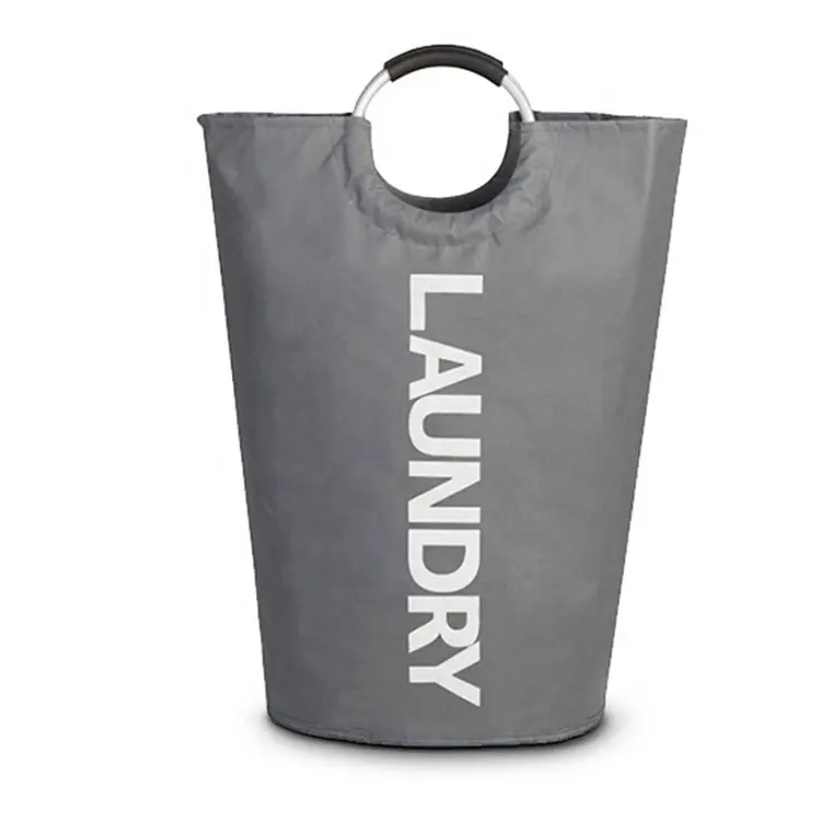 Bolsa plegable de tela Oxford resistente al agua para ropa, papelera grande de doble capa de 82L, cesta de lavandería plegable