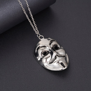 Collares de Moda Hip-hop <span class=keywords><strong>con</strong></span> Colgante de Máscara de Joker de V <span class=keywords><strong>para</strong></span> VENDETTA <span class=keywords><strong>para</strong></span> Hombre, Accesorios de Joyería - Product Image 5