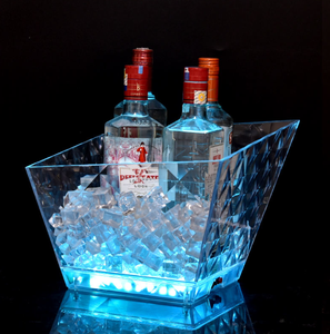 Seau à glace LED en plastique transparent de luxe irrégulier pour <span class=keywords><strong>champagne</strong></span> et vin, idéal pour les soirées en boîte de nuit, avec logo personnalisé - Product Image 2