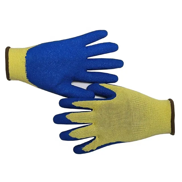 Hochwertige Hi-Viz Anti-Hochtemperatur-hitze beständige Aramid-Latex-Crinkle-Arbeits handschuhe Stufe 5 Luvas Guantes