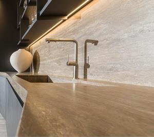 Porta dell'armadio in acciaio inossidabile lucida moderna parete modulare costruita in armadi da cucina progetta set di mobili da cucina in legno massiccio - Product Image 4