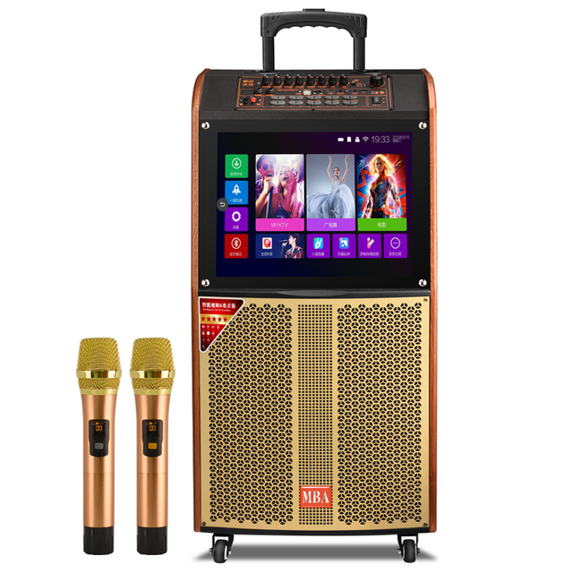 8\" 10\" 12\" 15\" Inch Portable Professional Amplifier with Big HD 23\" TV/LCD Screen New Bass Video Player Trolley Speaker