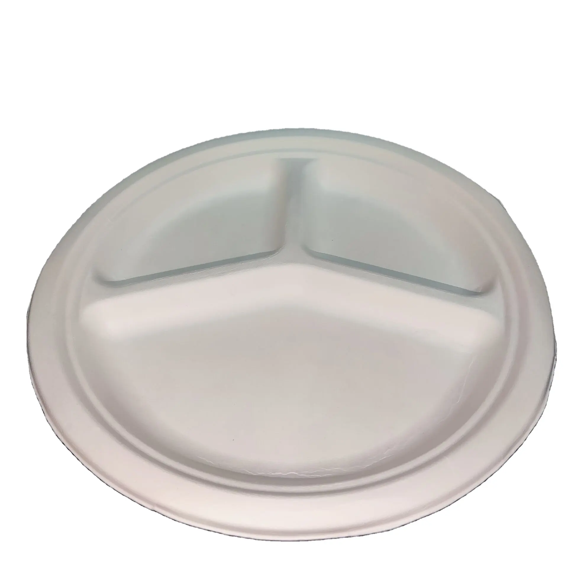 SP2434 toptan tek kullanımlık 100% parçalanabilir 3 bölmeler kapaklı PLA yemek tabağı