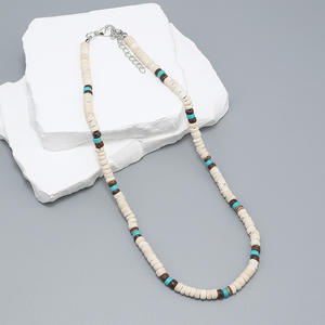 Boho fait à la main Hawaii plage noix de coco coquille <span class=keywords><strong>collier</strong></span> de perles mode pierre Turquoise naturelle Puka coquille <span class=keywords><strong>surf</strong></span> <span class=keywords><strong>collier</strong></span> pour hommes - Product Image 3