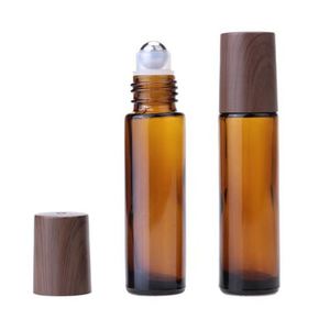 Wholesale 10ml Clear Amber Frosted Essential Oil Glass Roll on Bottle with Plastic Steel Roller Ball - Product Image 5